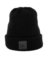 KNIT LOGO CUFFED BEANIE BLACK